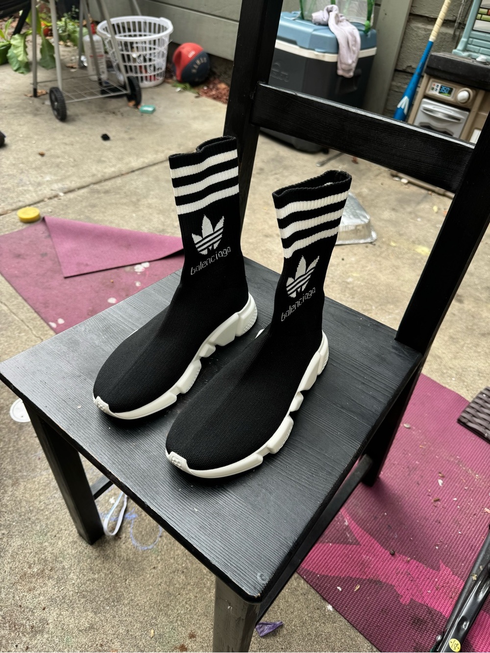 Balenciaga Black and White Sock Sneakers